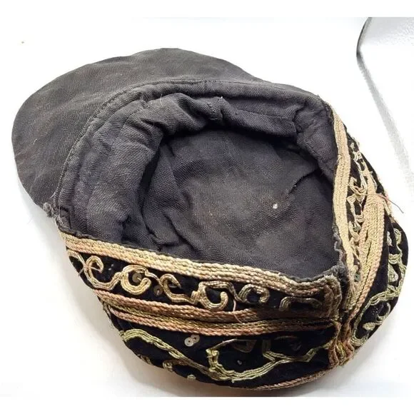 Vintage Brass Metal Sequin Thai Burmese Hat 8in - Picture 4 of 4